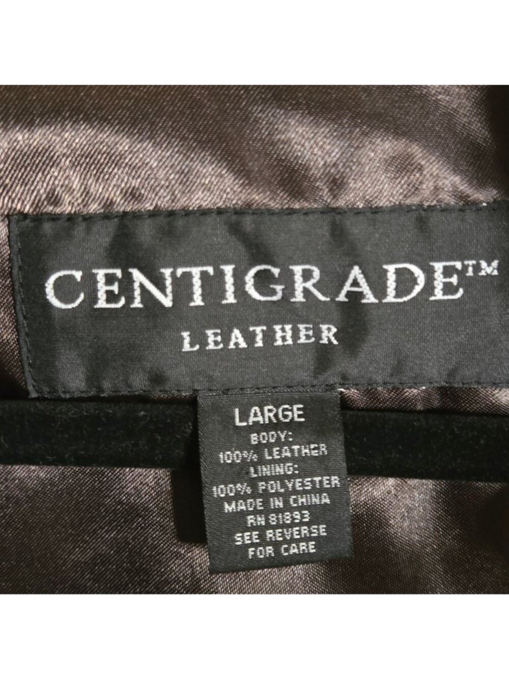 Centigrade Leather Espresso Brown Black Removable Faux Fur Collar Jacket Size L - Picture 7 of 7